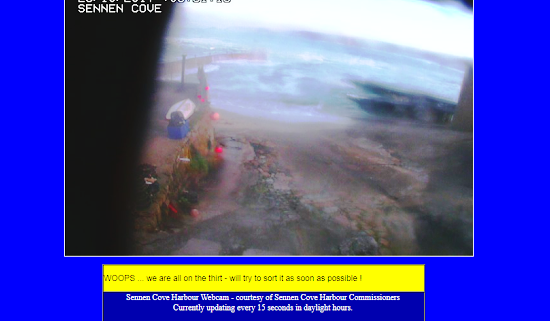 Sennen Cove Webcam thirt message