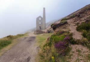 Engine House in Cornwall in the mist
