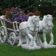 Kitsch horses as lawn decoration