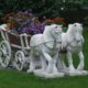 Kitsch horses as lawn decoration