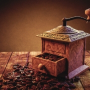 manual coffee grinder and coffee beans