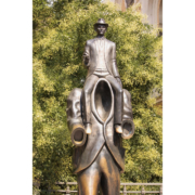 Kafka monument bronze sculpture