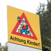Achtung warning road sign