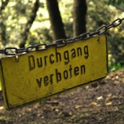 Access prohibited sign with verboten text