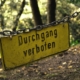 Access prohibited sign with verboten text