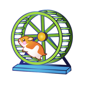 Hamster on a hamster wheel